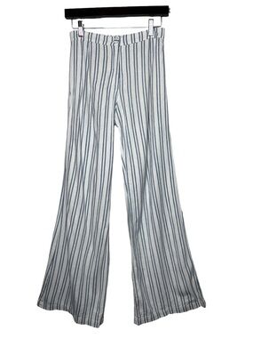 Reformation Blue Stripe Mid Rise Wide Leg Trouser Pants Size 2 Summer Vacation